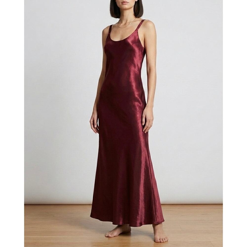 VTG Judith Hart Burgundy Liquid Satin Slip Dress Small S Grunge Whimsygoth
